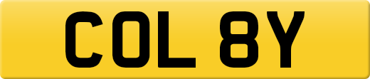 COL 8Y private number plate